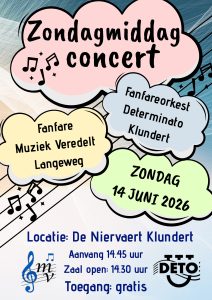 Concert met de fanfareorkesten Determinato Klundert en Muziek Veredelt Langeweg @ De Niervaert